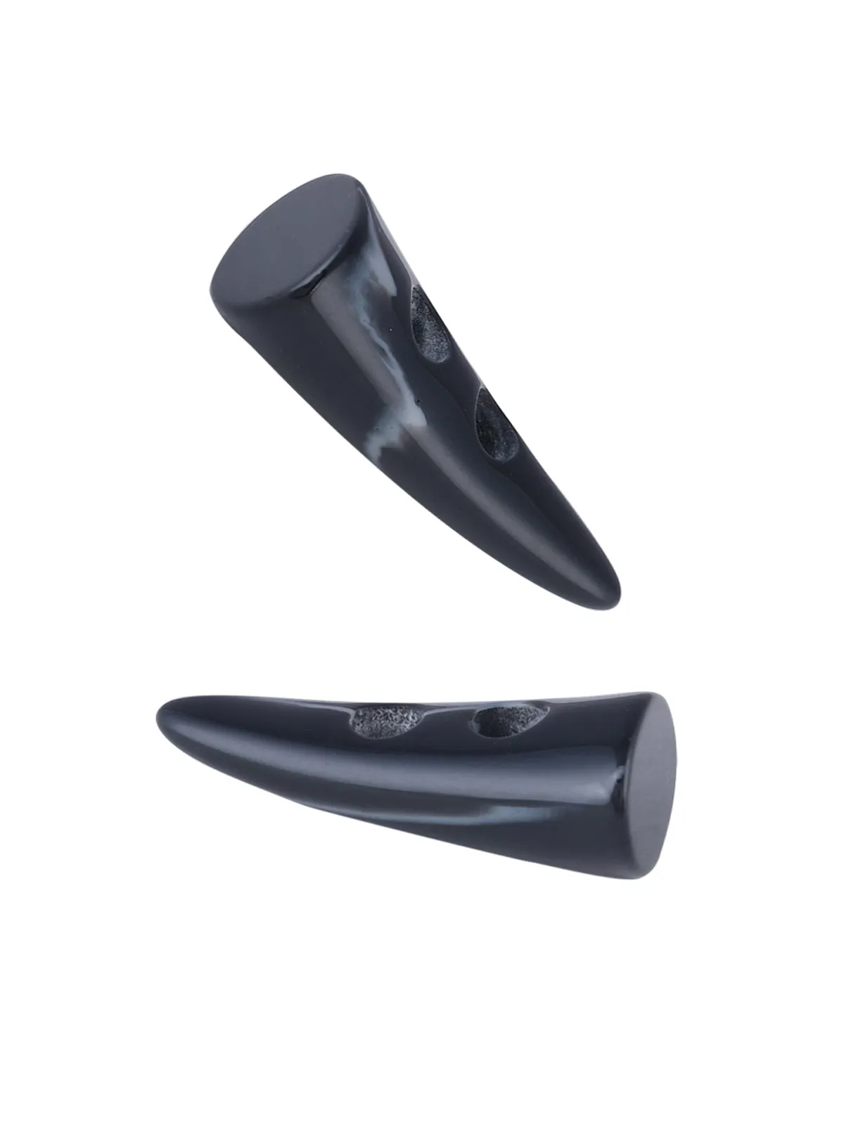 2-Hole Black with Grey Marble Texture Toggle Button