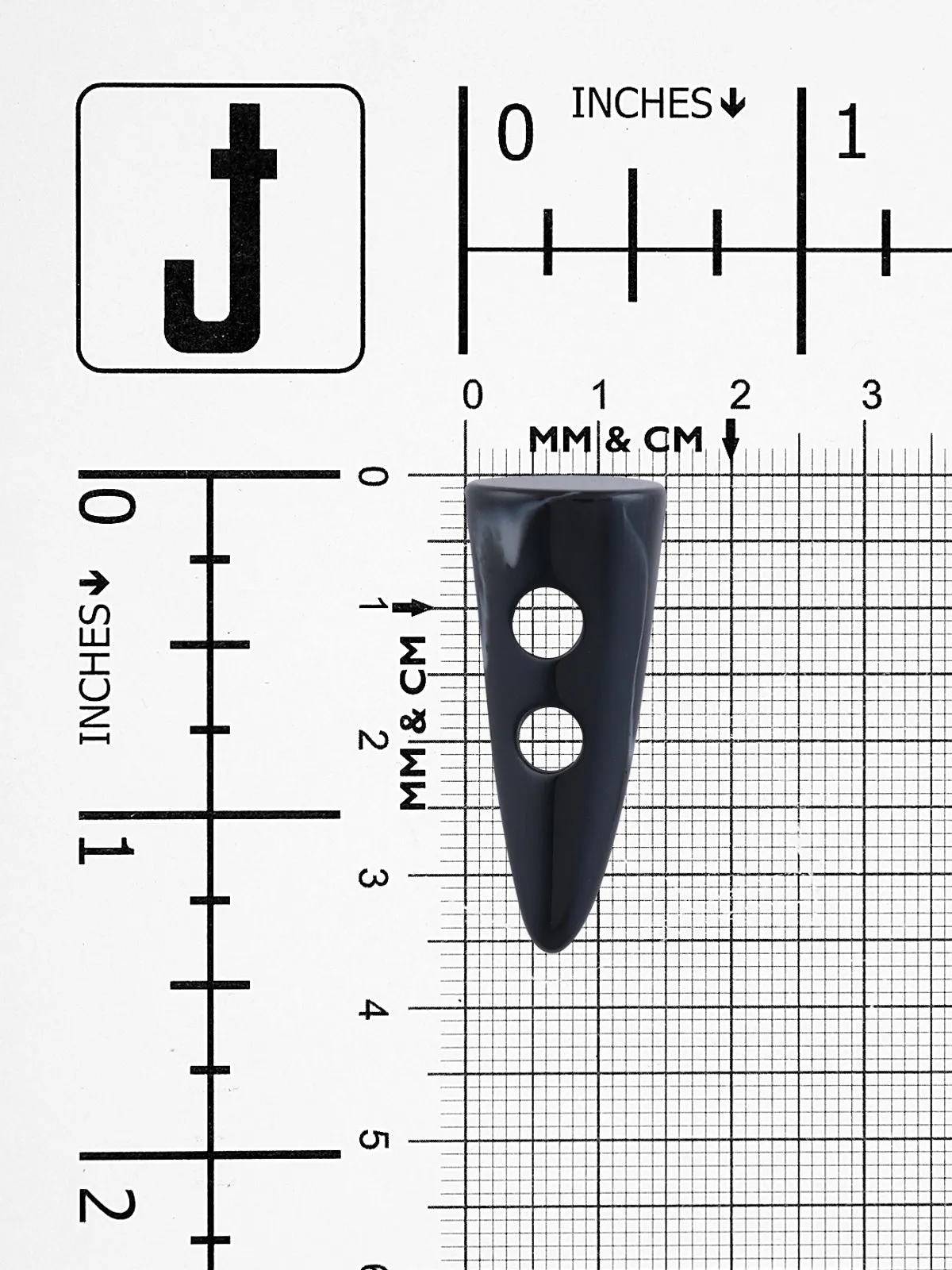 2-Hole Black with Grey Marble Texture Toggle Button