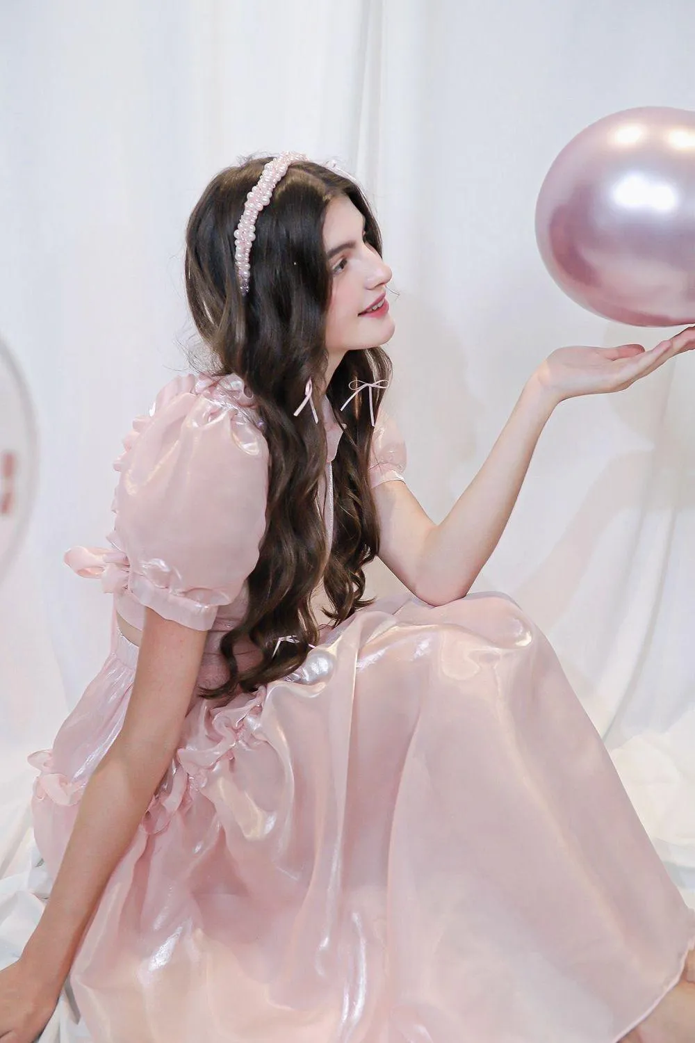 Cyrielle A-line Elastic Waist Organza Midi Set