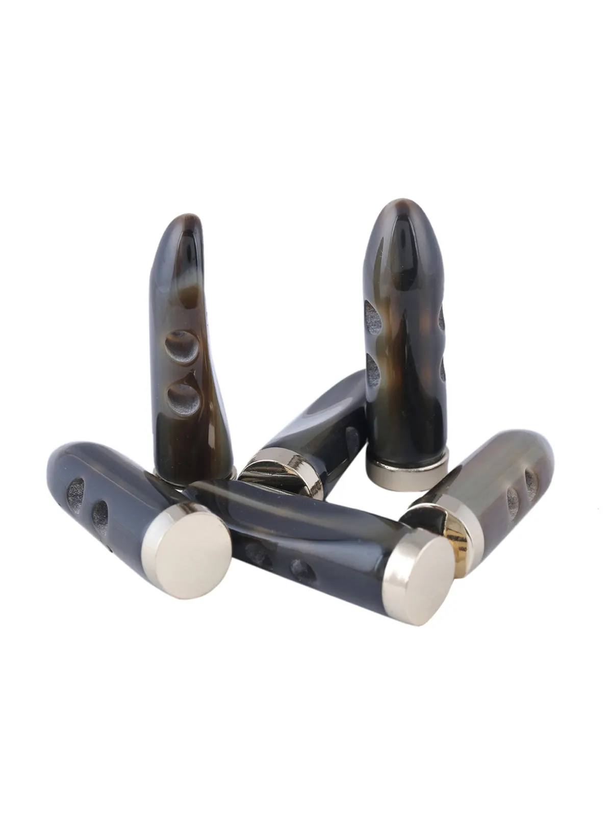 Dark Brown 2-Hole Marble Texture Toggle Button