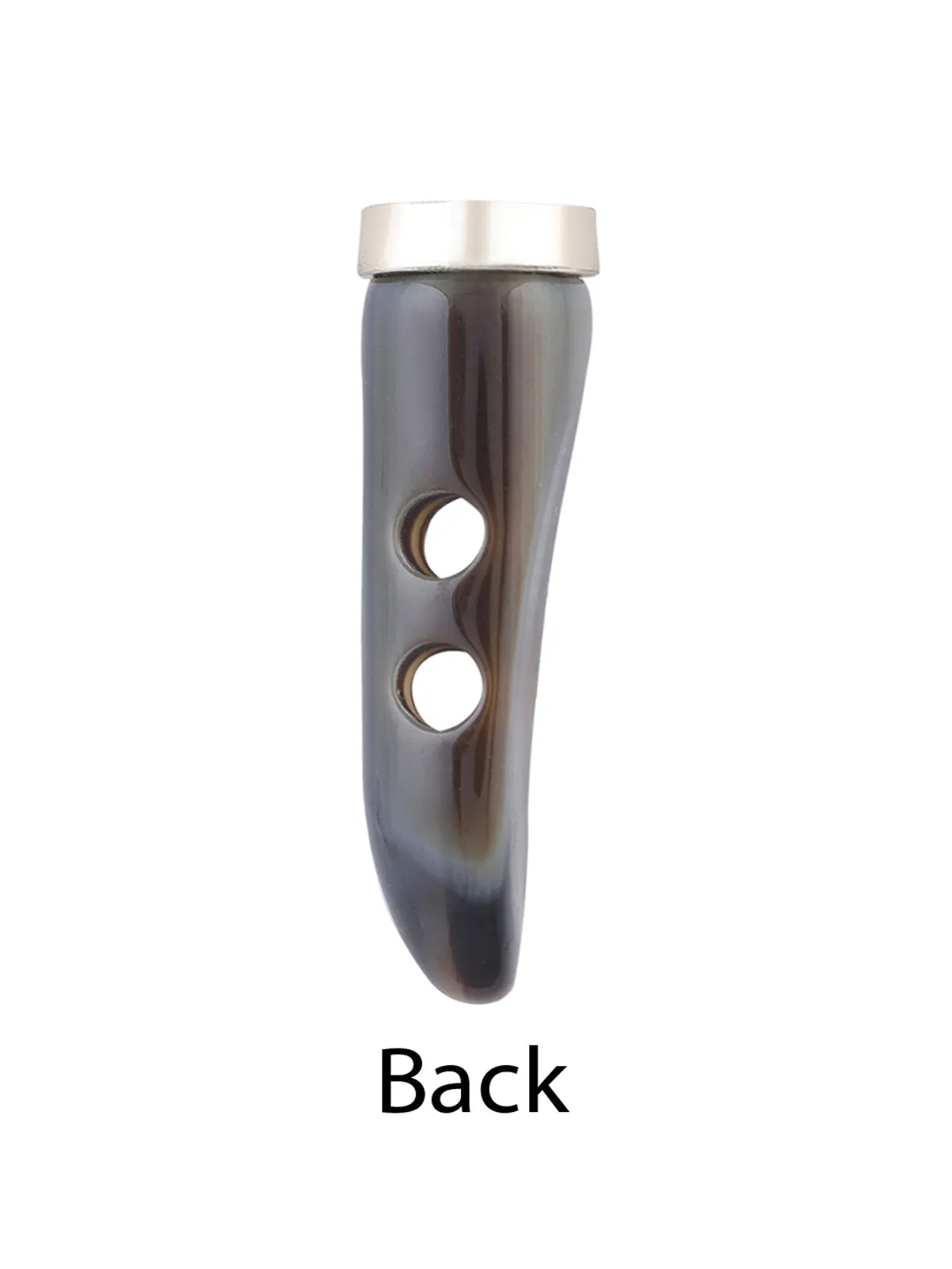 Dark Brown 2-Hole Marble Texture Toggle Button