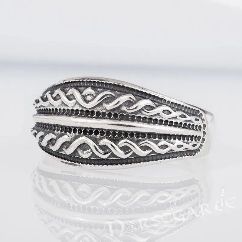 Handcrafted Norse Decoration Pattern Ring - Sterling Silver