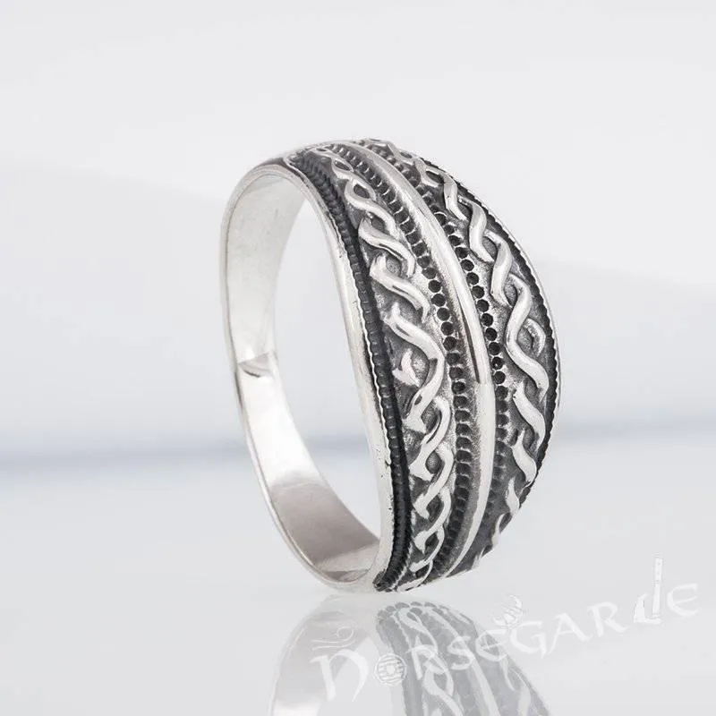 Handcrafted Norse Decoration Pattern Ring - Sterling Silver