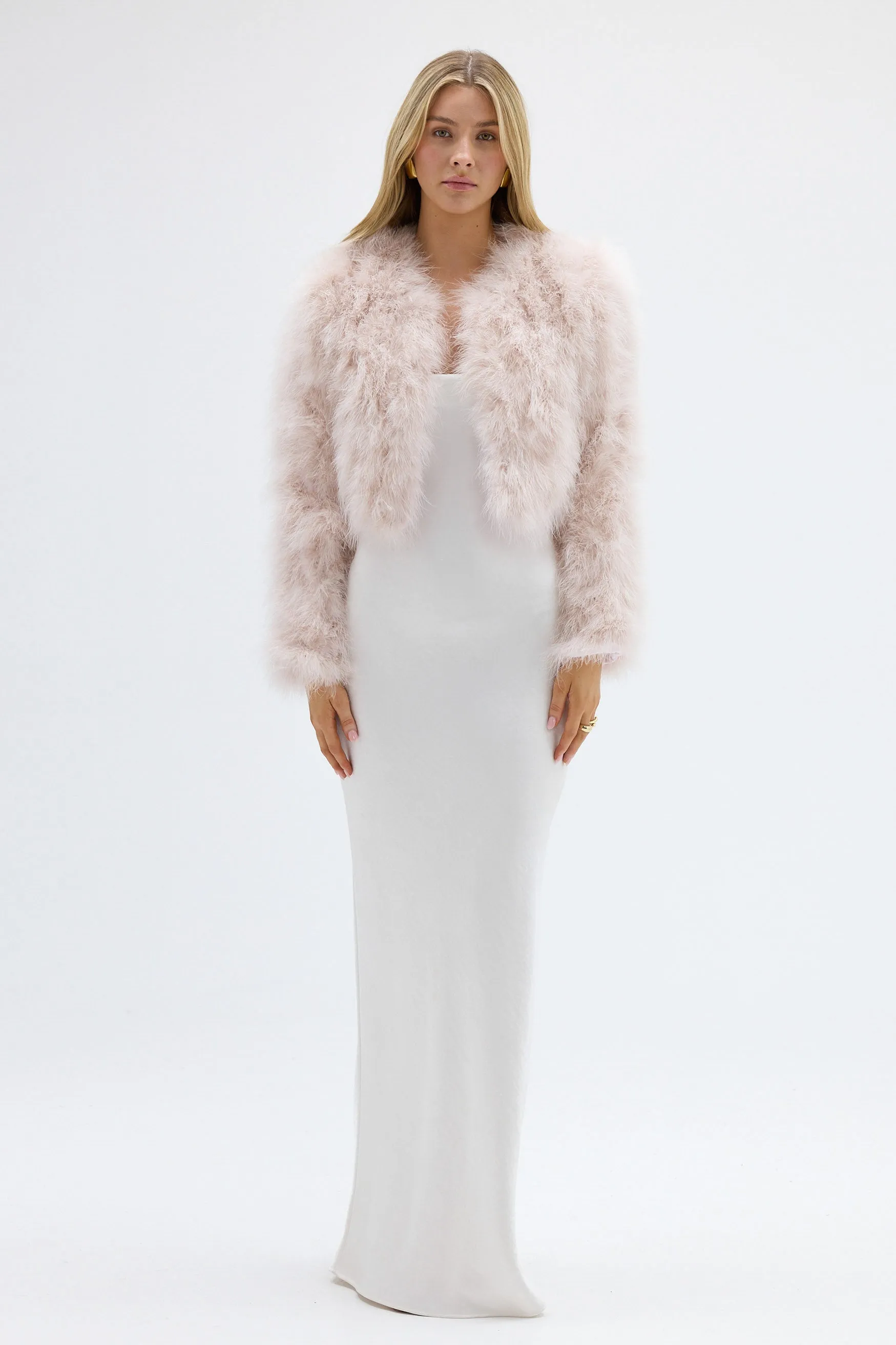 Manhattan Crop Jacket - Baby Pink