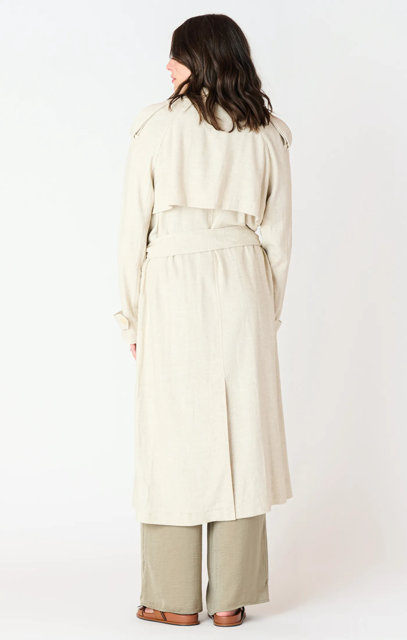 Maxi Trench Coat | Neutral Linen