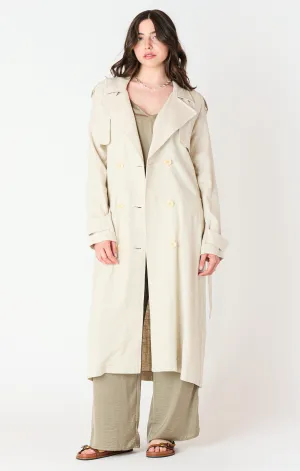 Maxi Trench Coat | Neutral Linen