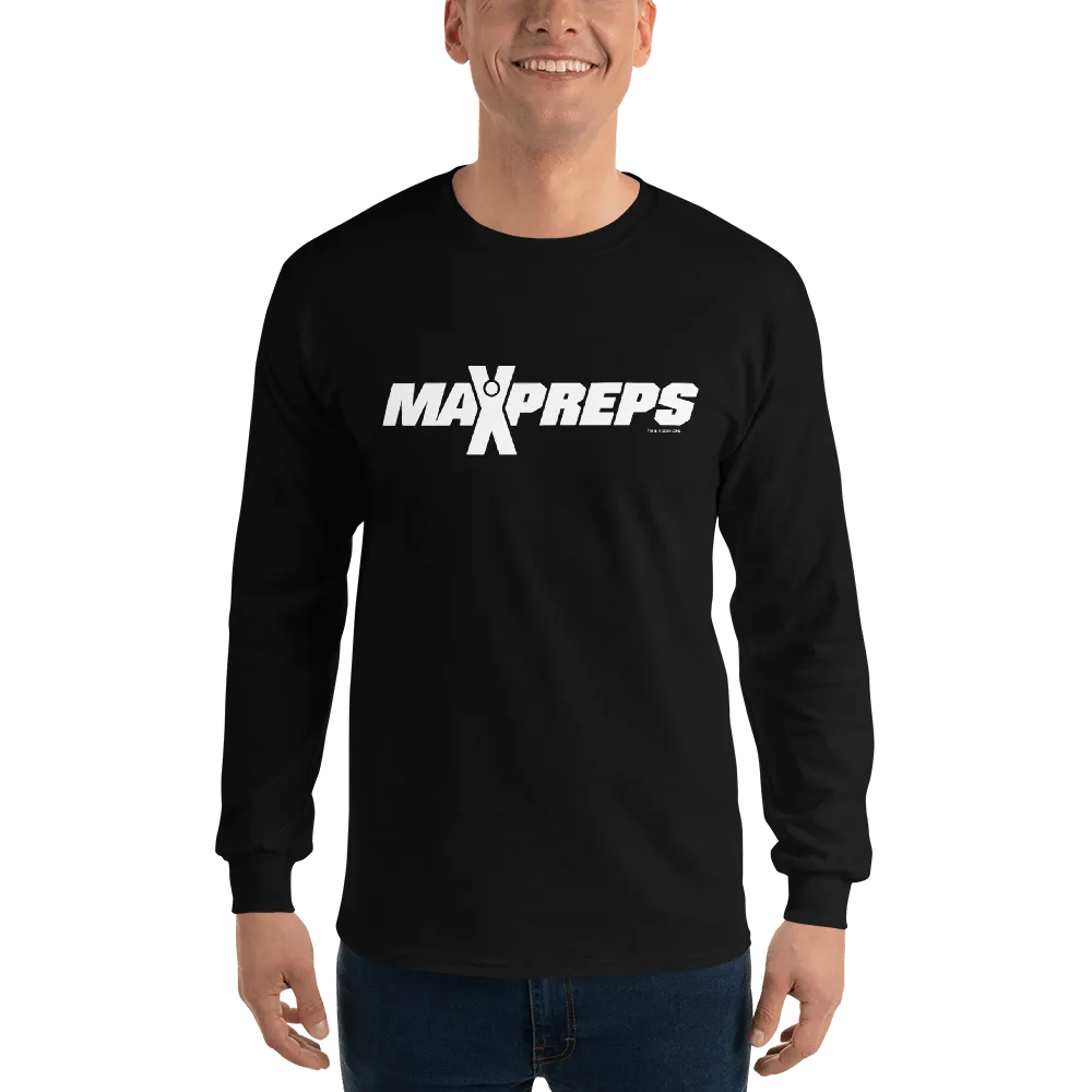 MaxPreps Logo White Adult Long Sleeve T-Shirt
