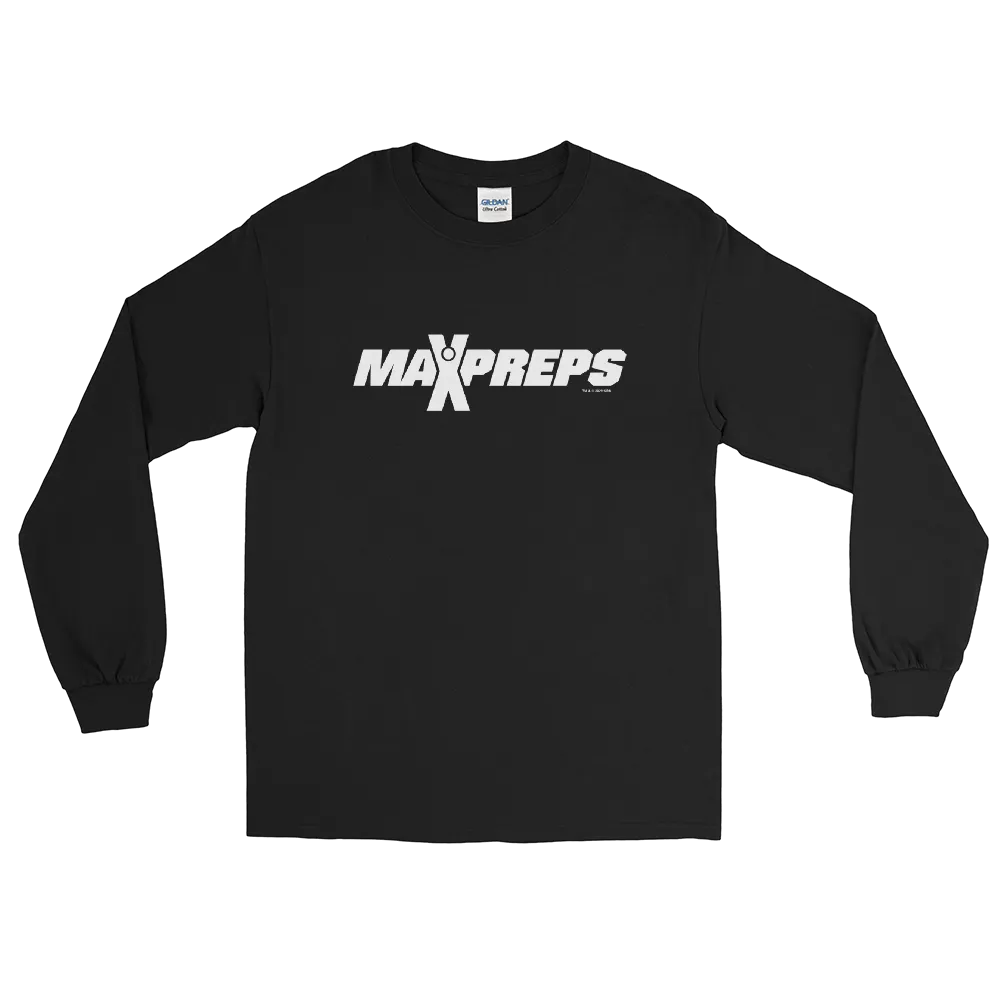 MaxPreps Logo White Adult Long Sleeve T-Shirt