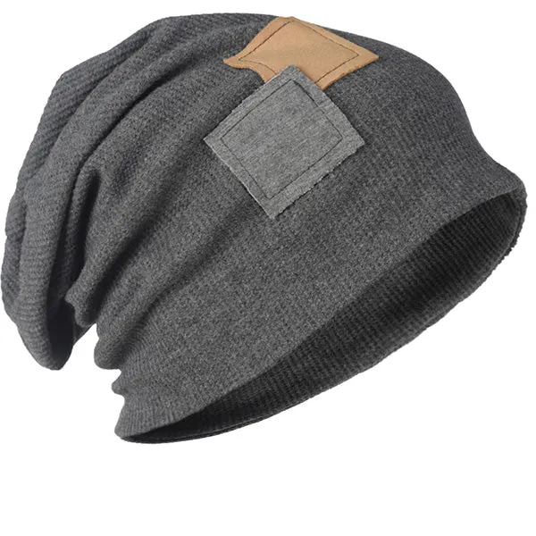 Men Cotton Beanie Slouchy Hat B418