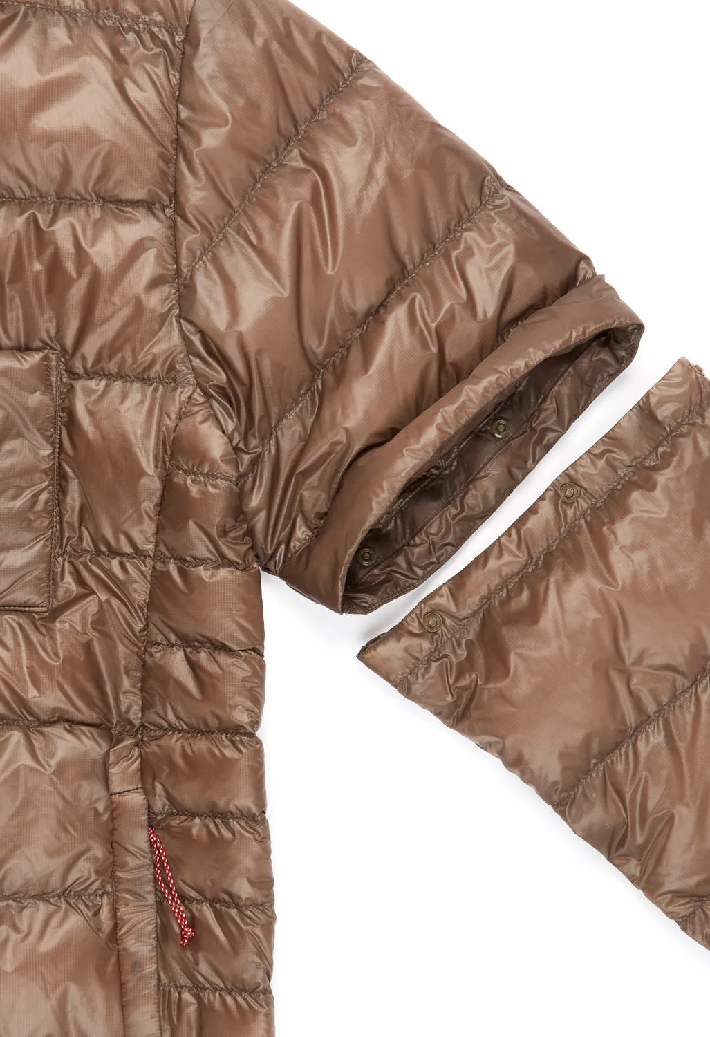 Nanga Men's Inner Down Cardigan Detachable Sleeve - Mocha