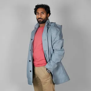 Norwegian Rain Caban Single Breasted Rain Coat Light Blue