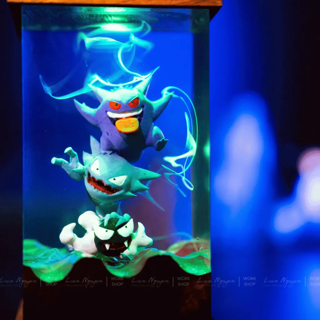 Pokemon Sleep Light - Gengar, Desk Decoration, Bedroom, Handmade, Ideal for Gifting