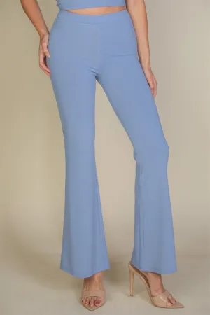 Solid Color High Waisted Flare Pants