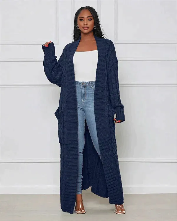 Theodora - V-neck Casual Long Cardigan