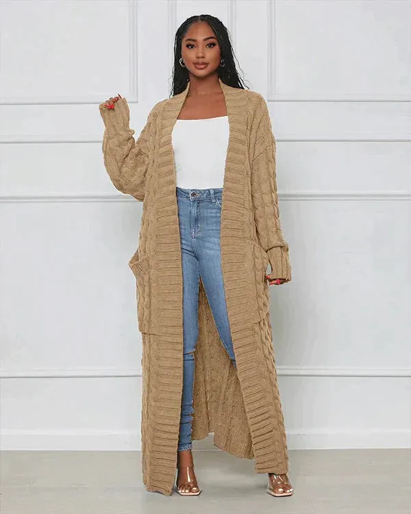 Theodora - V-neck Casual Long Cardigan