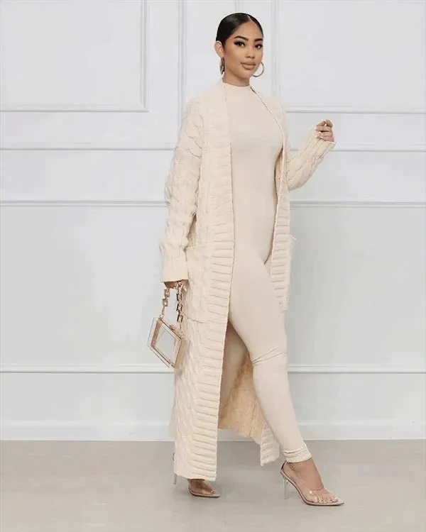 Theodora - V-neck Casual Long Cardigan