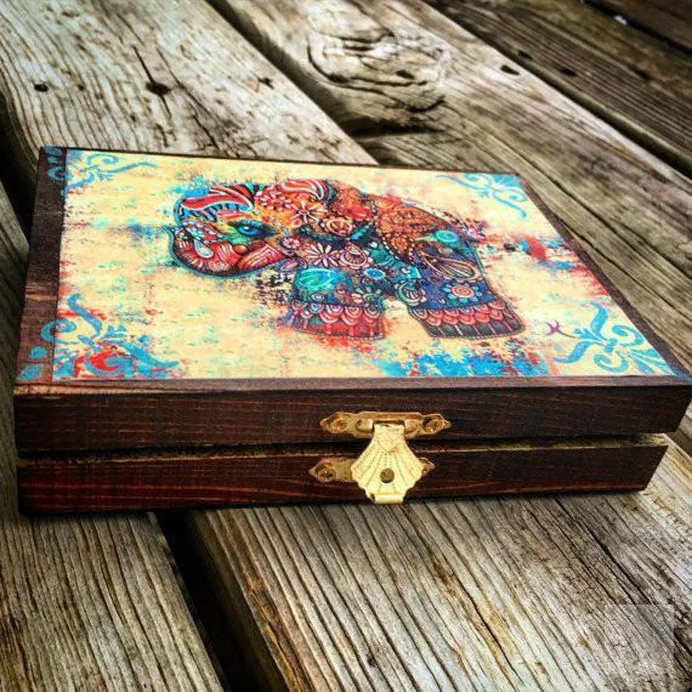 Vintage Elephant Plug Jewelry Box or Storage Box
