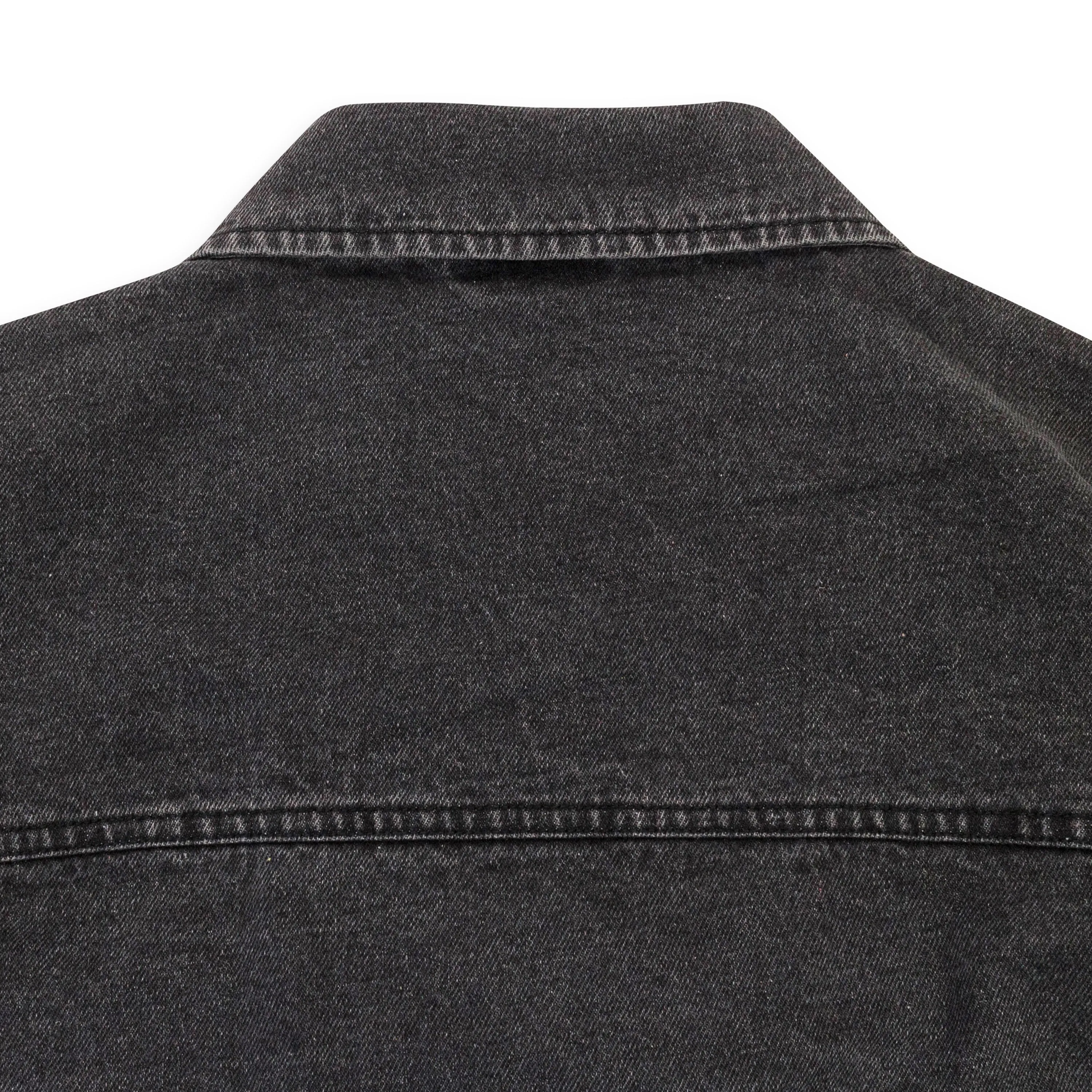WASH DENIM BLACK TRENCH COAT